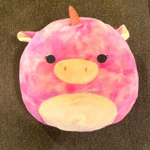 Squishmallow Lola the pink tie dye unicorn! Large Kellytoy 20inch unicorn plush